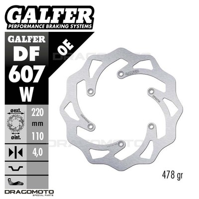 ALFER NO LIMITS 1995 DF607W Disco Freno Posteriore GALFER