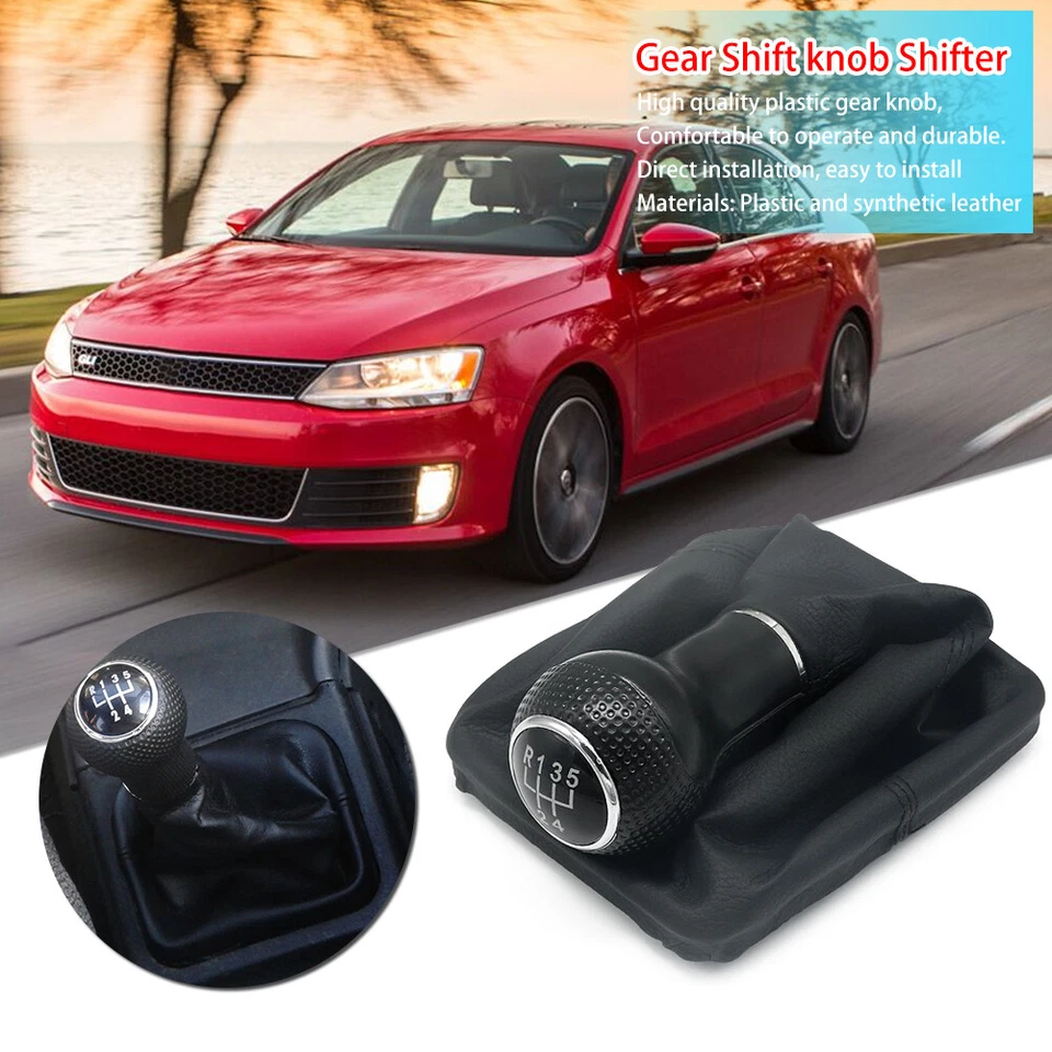 Botão de câmbio de marchas 5 velocidades alavanca bota de câmbio para Volkswagen Jetta 2002-2012 - Imagem 2 de 4