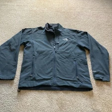 The North Face APEX Jacket Mens Large L Gray Softshell Fleece Lined Full Zip