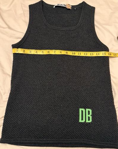Dirk Bikkembergs, Dirk Bikkembergs Unisex Gray Knit Scoop Neck Tank Top Green DB Logo M
