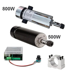 500W/800W Air Cooled DC Motor ER11 Chuck CNC Spindle Motor+52Mm Clamp+Power Supp