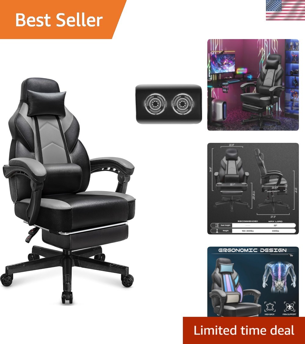 Gaming Chair for Adult, Computer Chair with Footrest Video G