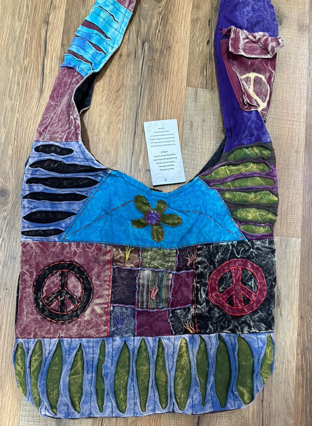 Rising International NWT Patchwork Slouch Bag Boh… - image 4