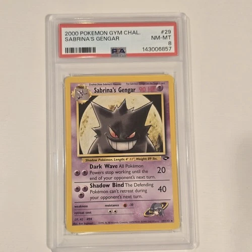 Pokémon 2000 Sabrina's Gengar Card #29/132 PSA 8 Gym Challenge
