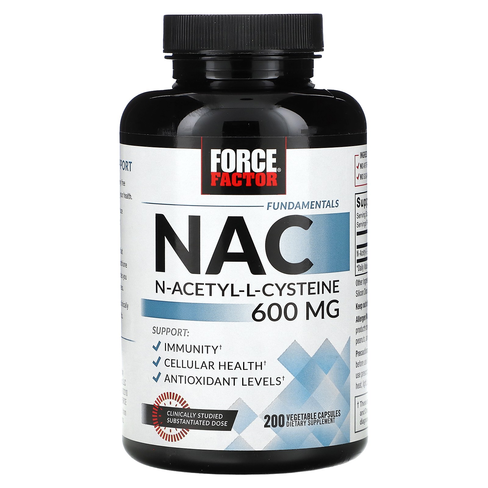 Fundamentals NAC N-Acetyl-L-Cysteine 600 mg 200 Vegetable Capsules 4590₽