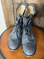 Laredo Leather Lace-Up Women’s Boots Size 9.5 M Made in USA! Grey Leather