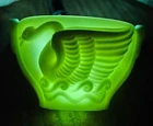 MacBeth-Evans Monax Uranium Milk Glass Swan Art Deco Dish Vintage, USA