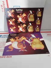 Official Pokemon TCG Stickers 2 Sheets Total Charizard/Pikachu New Unused Cb54