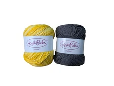 New Knit Picks Dishie Yarn Sunshine Multi Yellow Ash Gray 2 Pack New Set Worsted
