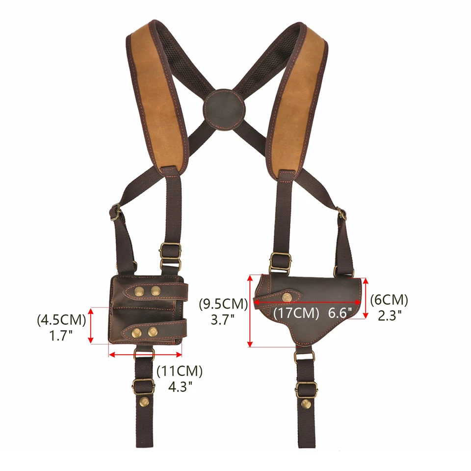 TOURBON Oculta Táctica Hombro Pistola Funda Mano Derecha con Doble Bolsa Mag EE. UU. Foto 2 de 4