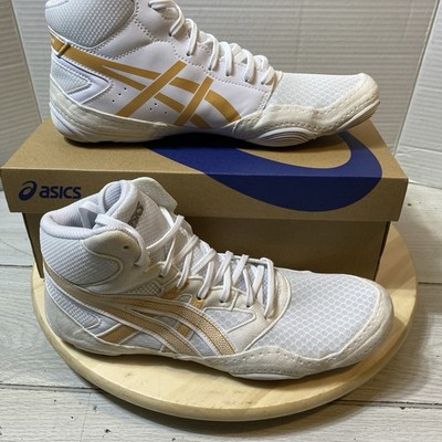 Asics Matcontrol 2 Wrestling Shoes White Gold 1081A058 Men's Size 9.5