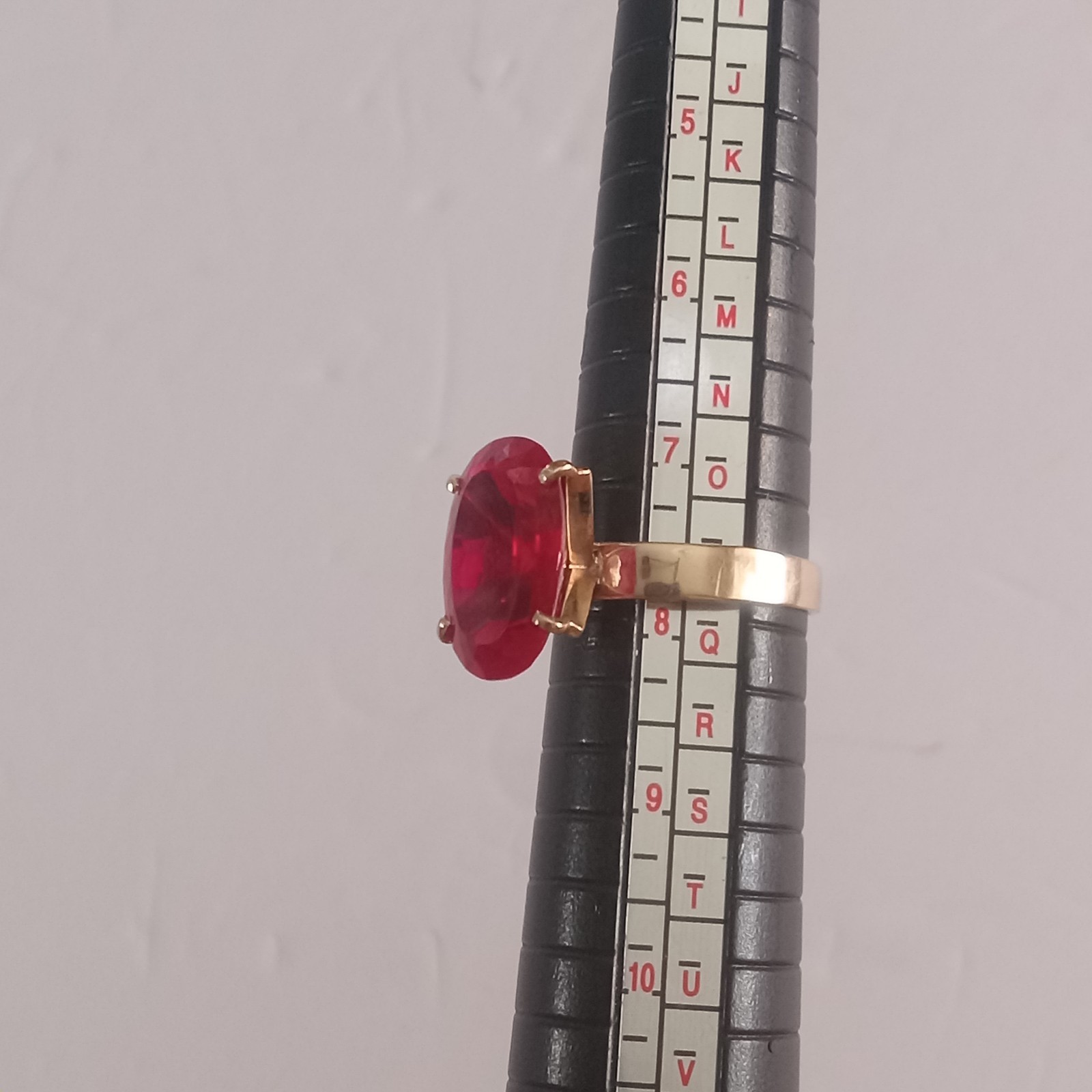 14k Simulated Ruby Ring Size 7.75 READ - image 7