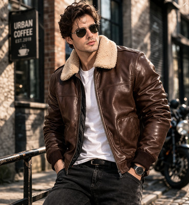 lambskin leather bomber jacket men