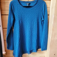 Simply Vera Vera Wang Asymmetrical Wave Teal Tunic Women's Size Medium