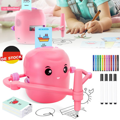 Zeichenroboter mit 150 Karten & Stift Lernspielzeug für Kinder ab 3 Jahre Rosenr