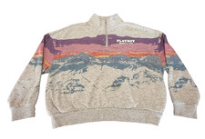 Playboy x PacSun Sunset Half-Zip Sweatshirt Graphic Crewneck Mountain SMALL