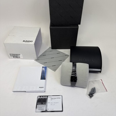 [MINT] RADO Diastar Jubile` Swiss Quartz Black Ceramic Watch w/ Diamonds Ref....
