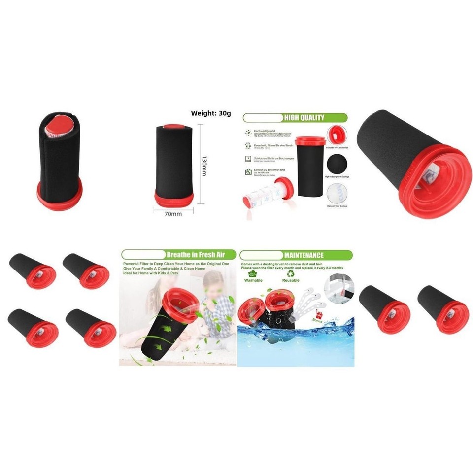 2 Pezzi Filtri Di Ricambio Per Aspirapolvere Portatile Compatibili Con BBH3Z0025, BBH3PETGB, BBH33251GB – Filtri Alta Efficienza, Manutenzione Facile