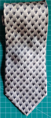 Vintage Bergamo New York Men's Tie 100% Silk @ 59'' Length Silver Black Grey