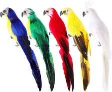 5 Pcs Fake Parrots Artificial Bird Ornaments Photo Props