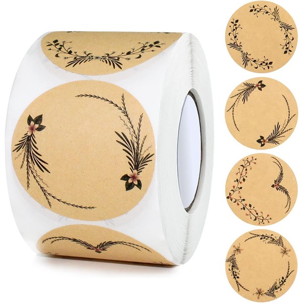 Etiketten Kraftpapier 500 StüCk Rund 5 Cm Selbstklebend Zum Beschriften-image