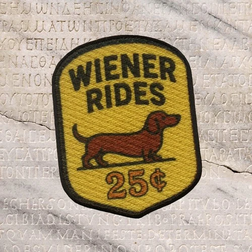 Wiener Rides Funny Adult Humor Vintage Style Retro Patch Hat Cap