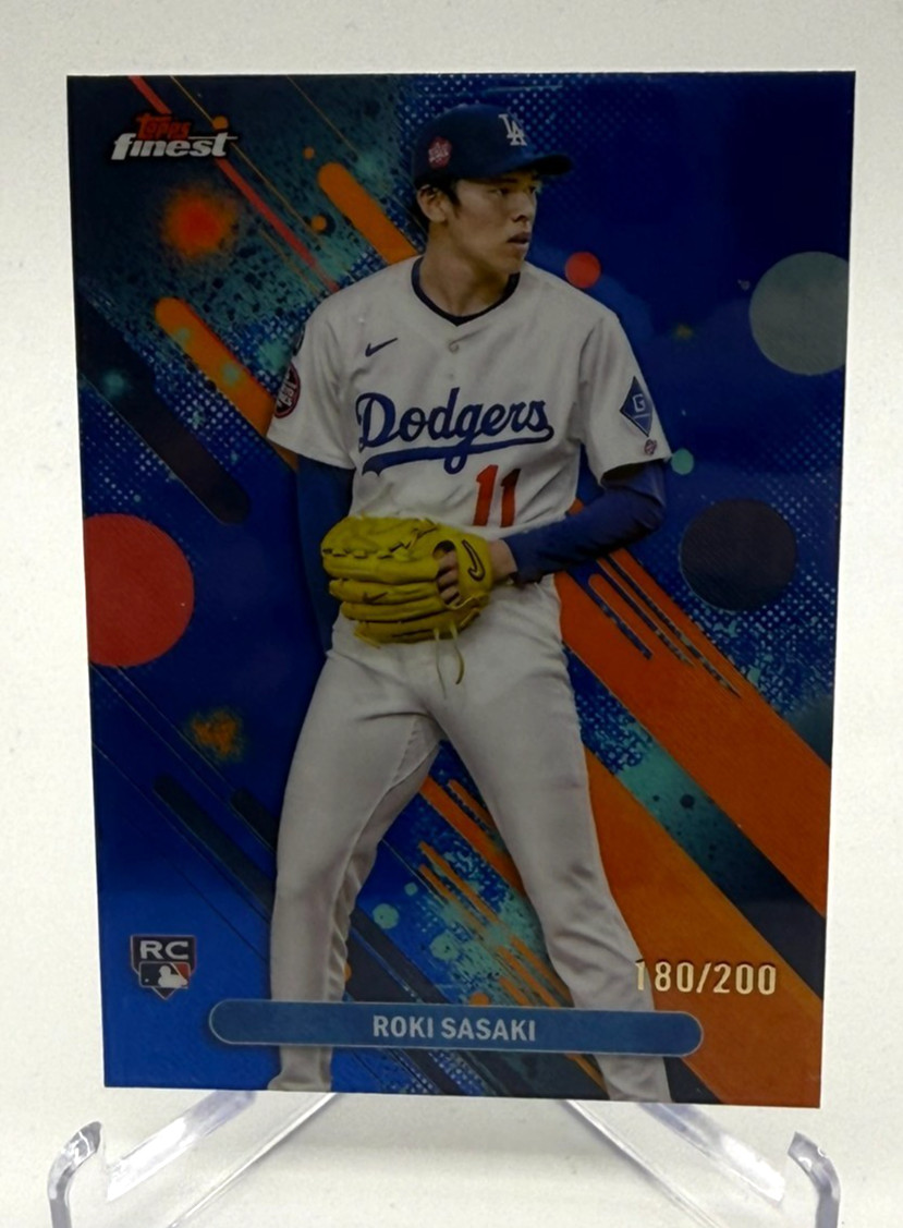 2025 Topps Finest - Roki Sasaki - Dodgers Blue Refractor RC /200 #40
