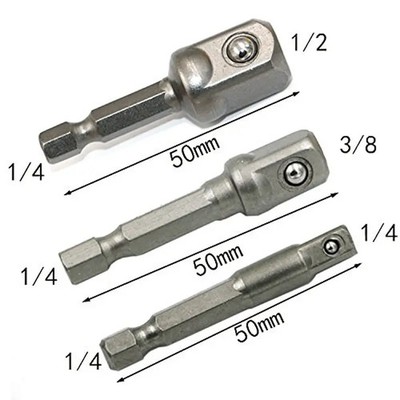 Bohrerschlüssel Adapter Set Verlängerung 14 38 12 Sechskant quadratisch