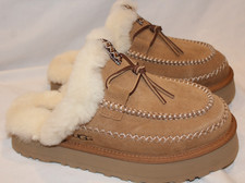 UGG DISQUETTE ALPINE SUEDE COMFORT WOMEN'S SLIPPERS SIZE US 9 NIB CHESTNUT
