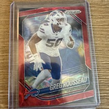 2025 Prizm Choice Red Scope Greg Rousseau /20 #9 Buffalo Bills