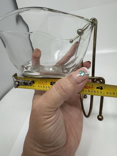 Vintage MCM 1970s Indiana glass chip and dip bracket And Glass Dip Bowl Only - Bild 8 von 10