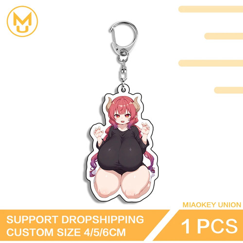 Devil Girl Anime Figure Elf Like HD Pattern Edgy Double Sided Keyring Sexy Props - Picture 7 of 7