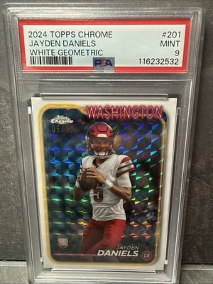 2024 Topps Chrome Jayden Daniels 5/15 White Geometric PSA 9