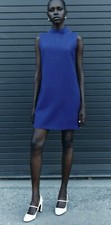 ZARA Sleeveless Mod Retro Mini Dress Blue Medium NEW W Tags Cocktail Women’s