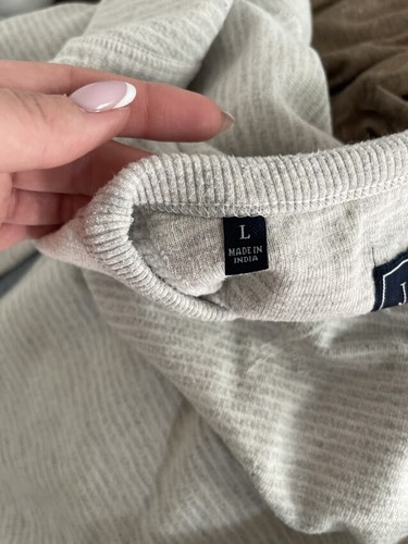 Jachs New York Men's Pullover Sweater Crew Neck Striped White/Gray Size L - Picture 5 of 5