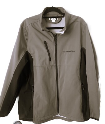 Clique Fleece Lined Windbreaker Black & Green/Gray XXL