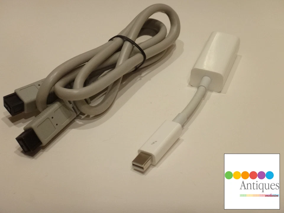 Apple Thunderbolt to FireWire Adapter Cable MD464LL/A A1463 with FW800 Cable - Image 2 of 3