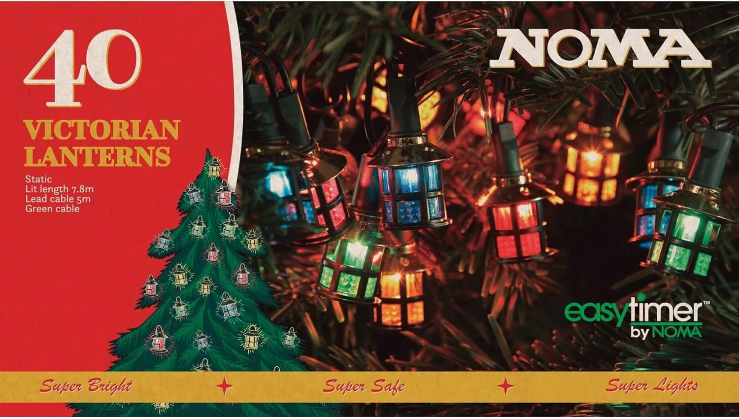 Noma LED Victorian Lantern Set of 40