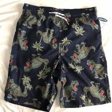 NWT Old Navy Island Dinosaurs Palm Trees Swim Trunks Board Shorts Boys L