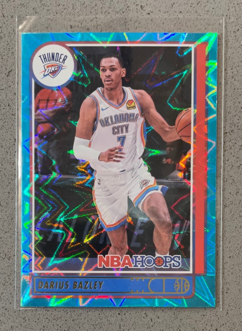 2021-22 Panini NBA Hoops Basketball #23 Darius Bazley Teal Explosion Prizm Card