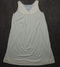Vintage Vanity Fair Nightgown Womens M Yellow Lace Accent Shift Elegant Sweet