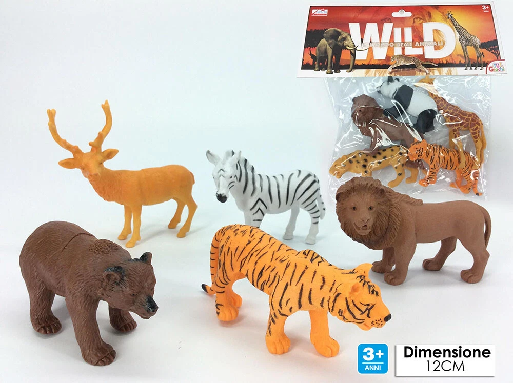 Animaletti giocattolo per bambini 5 pz animali in gomma plastica giocare  12cm