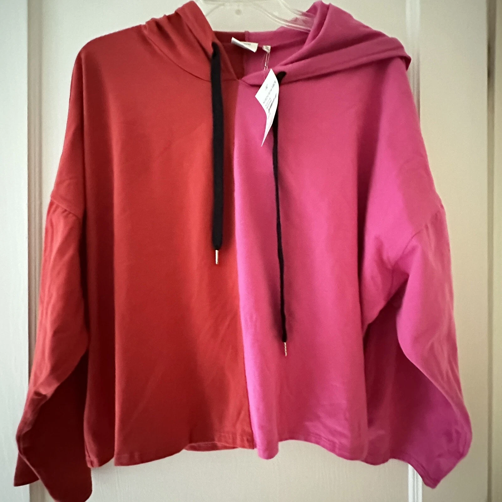 Felpa con cappuccio Good Luck Gem Nordstrom donna taglia XL San Valentino rosa ritagliata rossa NUOVA
