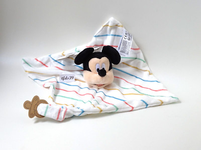 Disney baby Mickey Mouse bunt gestreift Primark Kuscheltuch Schmusetuch (T226)