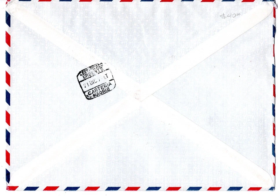 Stamps Equatorial Guinea, registered express FDC Birds to Madrid 1974 - Image 2 of 2