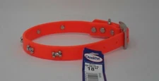 ZETA - DESIGN DOG COLLAR / 18 INCH COLOR NEON ORANGE / FREE HANG TAG 102A-BN
