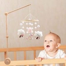Baby Mobile Halterung Holz 360° Drehbarer Halter für Babybett, Wickeltisch DE