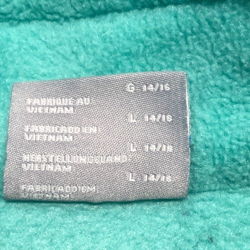 Columbia Jacket Girls L Green Teal Full Zip Pocket Mock Neck Soft Fleece Sweater - Picture 15 of 19