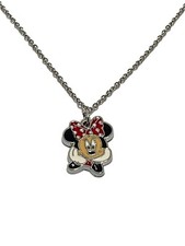 Minnie Mouse Cartoon Character Face Metal Pendant Necklace