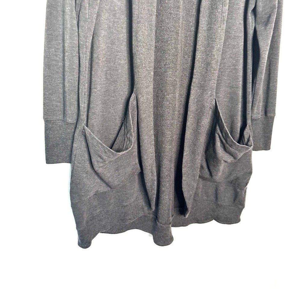 L.L. Bean SoftFlex Long Open Cardigan Midnight Black Heather Size XL